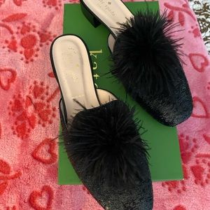 Kate Spade Gala Black Messy Sequin Mule
